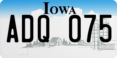 IA license plate ADQ075