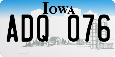 IA license plate ADQ076