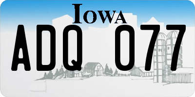 IA license plate ADQ077