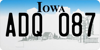 IA license plate ADQ087