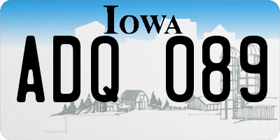 IA license plate ADQ089