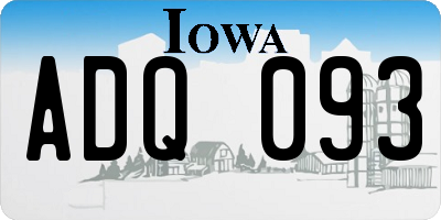 IA license plate ADQ093