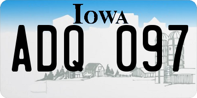 IA license plate ADQ097