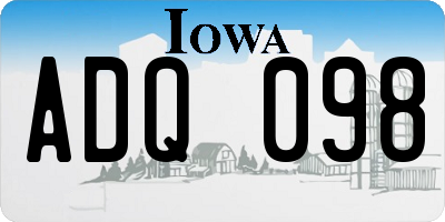 IA license plate ADQ098