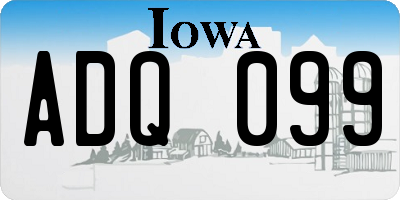 IA license plate ADQ099