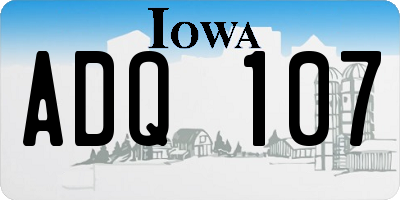 IA license plate ADQ107