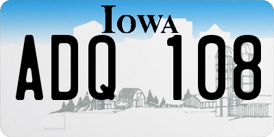 IA license plate ADQ108