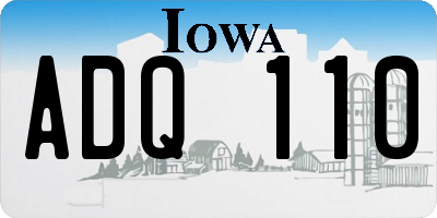 IA license plate ADQ110