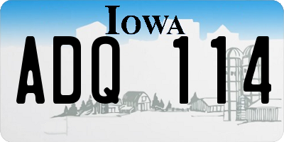 IA license plate ADQ114