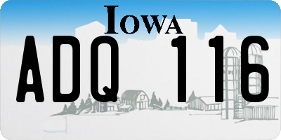 IA license plate ADQ116