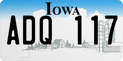 IA license plate ADQ117