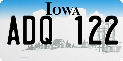 IA license plate ADQ122