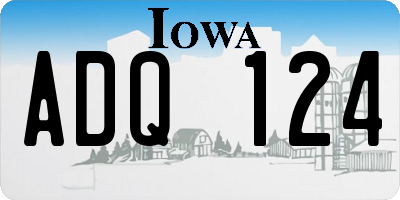 IA license plate ADQ124