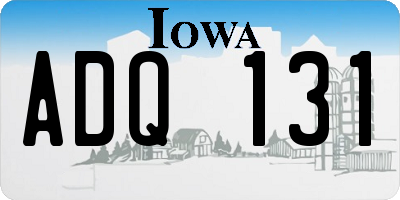 IA license plate ADQ131