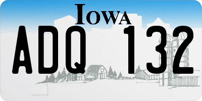 IA license plate ADQ132