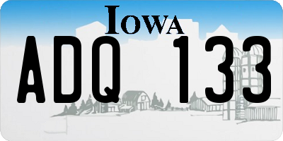 IA license plate ADQ133