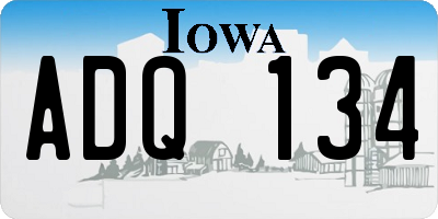 IA license plate ADQ134