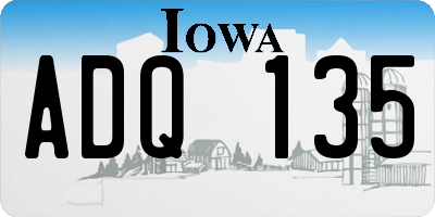 IA license plate ADQ135