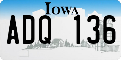 IA license plate ADQ136