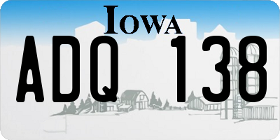 IA license plate ADQ138