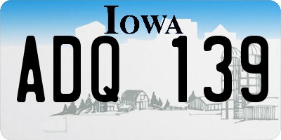 IA license plate ADQ139