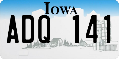 IA license plate ADQ141