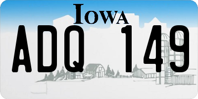 IA license plate ADQ149