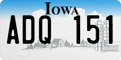 IA license plate ADQ151