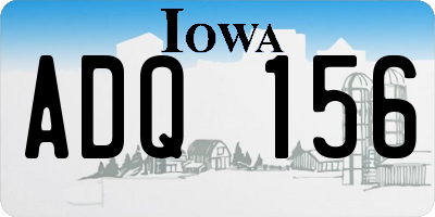 IA license plate ADQ156