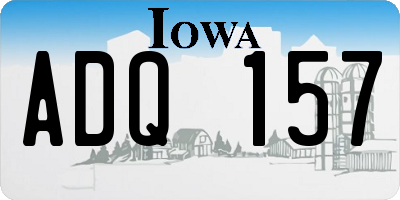 IA license plate ADQ157