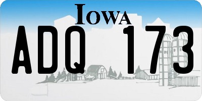 IA license plate ADQ173