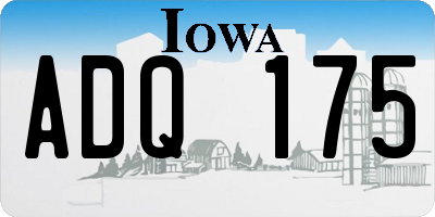 IA license plate ADQ175