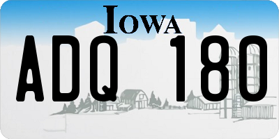IA license plate ADQ180