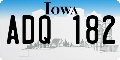IA license plate ADQ182