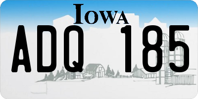 IA license plate ADQ185