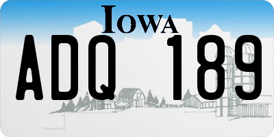 IA license plate ADQ189