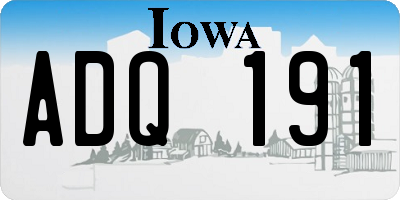 IA license plate ADQ191