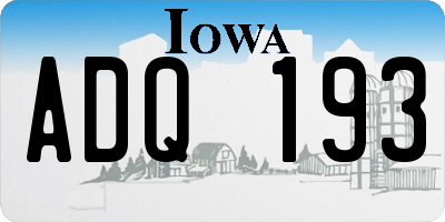 IA license plate ADQ193