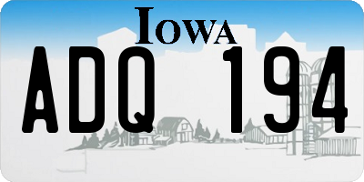 IA license plate ADQ194