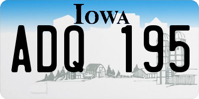 IA license plate ADQ195