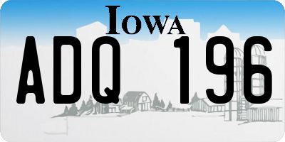 IA license plate ADQ196