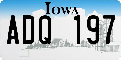 IA license plate ADQ197