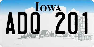 IA license plate ADQ201