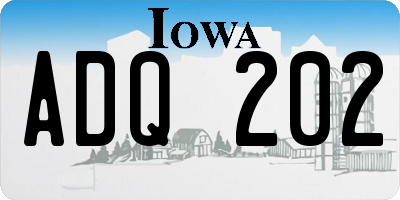 IA license plate ADQ202