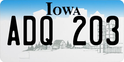 IA license plate ADQ203