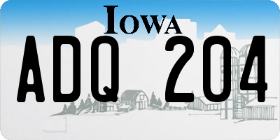 IA license plate ADQ204