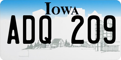 IA license plate ADQ209