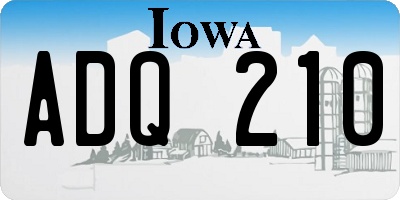 IA license plate ADQ210