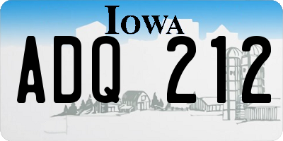 IA license plate ADQ212