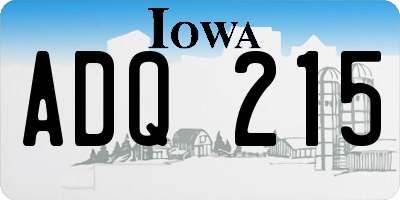 IA license plate ADQ215